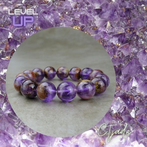 20091902 Trang Sức Phong Thủy Hộ Mệnh Bình An CTjade - Chuỗi Hạt Đeo Tay Đá Thạch Anh Tím Thiên Nhiên